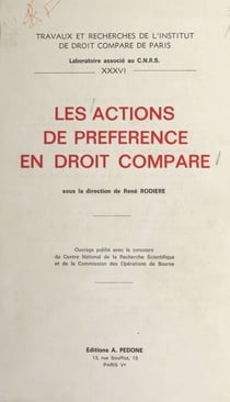 Les actions de préférence en droit comparé