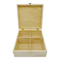 Boîte de rangement en bois - 15,5 x 20 cm - 10 compartiments - Boite en  bois à décorer - Creavea