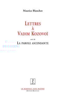 Lettres à Vadim Kozovoï