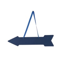 5 flèches signalétiques - bleu marine et ruban - 41,5 x 10 cm