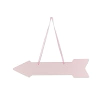 5 flèches signalétiques - rose poudré et ruban - 41,5 x 10 cm