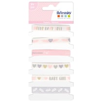 Lot de 6 rubans tissu - Little baby rose - Artemio - 1 m x 1 cm