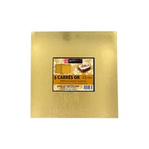 5 supports pour gâteau carrés - or - 23 cm - Cerf Dellier