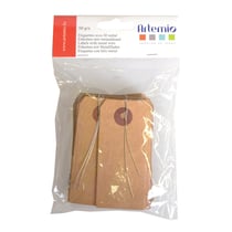 50 Etiquettes avec fil métal - kraft