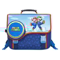 Cartable 2 compartiments - Super Mario - La Plume Dorée - Bleu