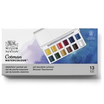 Lot de 12 1/2 godets de peinture aquarelle Winsor & Newton - Cotman Watercolour - Fine - Opaque
