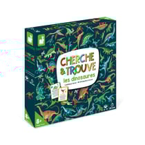 Jeu de Société Enfant - Jeu d'Observation - Cherche et Trouve les Dinosaures - 1 Plateau + 80 Cartes + 9 Jetons