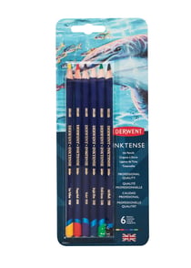 Lot de 6 crayons aquarellables - Derwent - Multicolore - Inktense