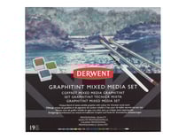 Coffret Derwent - Graphitint Mixed Media - Crayon de couleur, pinceau et set de peinture pour papier d'aquarelle