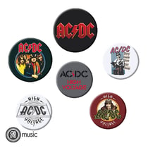 Lot de badges GB eye music - AC/DC mix