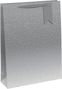 Sac cadeau format L - Pluie étoiles argent