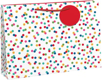 Sac shopping à pois multicolores