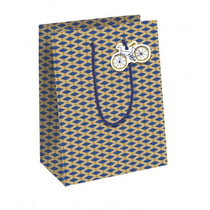 Clairefontaine Sac Cadeau 21,5x10,2x25,3cm Kraft carreaux Bleu foncé brun