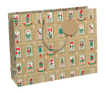 Sac shopping  - Esprit de Noël - Kraft - 37,3x11,8x27,5cm