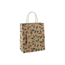 Sac cadeau kraft - Taille M - Houx - Clairefontaine