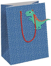 Sac cadeau taille M - 21,5 x 10,2 x 25,3 cm - Héros de mon enfance - Etoiles fond bleu