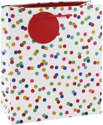 Sac cadeau à pois - taille M - 21,5 x 10,2 x 25,3 cm