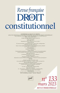 Revue française de droit constitutionnel n.133 (édition 2023)