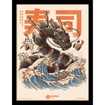 Affiche encadrée Ilustrata - Sushi dragon - 30 x 40 cm