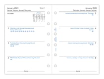 Recharge agenda civil semaine/2 pages 2023 - 8,1 x 12 cm - Filofax - Blanc