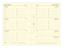 Recharge agenda civil semaine/2 pages 2023 - 8,1 x 12 cm - Filofax - Crème