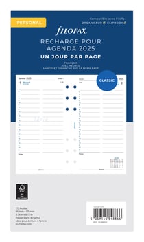 Recharge agenda journalier 2026 Letts of London - Personal 9,6 x 17,1 cm