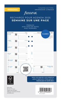 Recharge agenda semainier 2026 Letts of London - Personal 9,5 x 17,1 cm