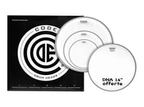Code Drumheads Generator Rock Pack - Jeu de peaux de batterie - 10"/12"/14"/16" - transparent