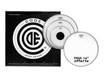 Code Drumheads LAW Fusion - Jeu de peaux de batterie pour caisse claire - 4 pièces - 10"/12"/14"/14" -transparent