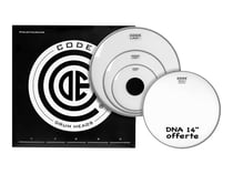 Code LAW Rock - Jeu de peaux de batterie - 4 pièces - 10"/12"/14"/16" - transparent