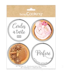 Lot de 4 cercles à tarte ScrapCooking® - Rond - Ø 8 cm
