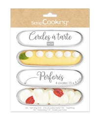 Lot de 4 cercles à tarte ScrapCooking® - Oval - 15 x 4 cm
