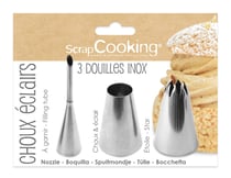 Lot de 3 douilles pour éclairs & choux ScrapCooking®
