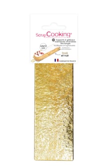 Lot de 10 supports ScrapCooking® - Rectangulaire - Or et noir - 4,5 x 13 cm