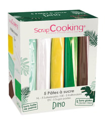 Lot de 5 pâtes à sucre ScrapCooking® - Dinosaure - 200 g