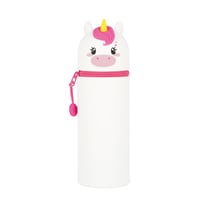 Trousse 2 en 1 ronde 1 compartiment Legami- Blanc - Licorne kawaii