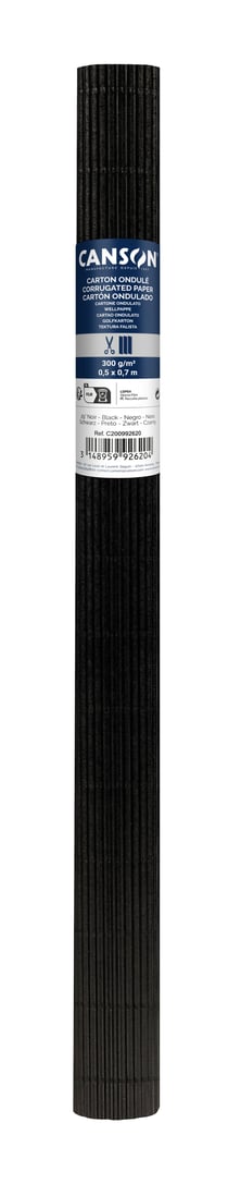 Rouleau de carton ondulé Canson® - 50 x 70 cm - noir - 300g/m²