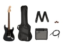 Squier - Affinity Series - Pack guitare électrique stratocaster HSS EU - Charcoal frost metallic