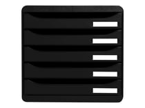 Bloc de rangement 5 tiroirs - noir