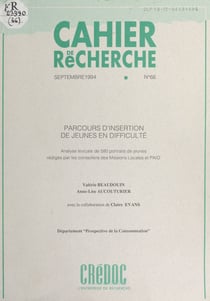 Parcours d'insertion de jeunes en difficulté - Étude réalisée à la demande de la Délégation interministérielle à l'insertion des jeunes