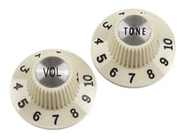 PURE VINTAGE 1965 JAZZMASTER® "WITCH HAT" KNOBS, (2), VINTAGE WHITE