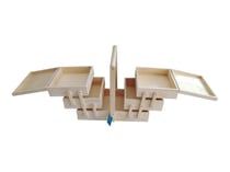 Boîte à couture en bois 3 niveaux sur pieds - Hobby Gift