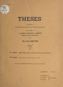 Équilibrage rapide et automatique d'un pont de Schering - Thèses présentées à la Faculté des sciences de l'Université de Nantes pour obtenir le grade de Docteur ès-sciences, mention sciences appliquées