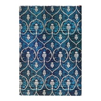 Carnet a couverture rigide velours bleu - mini - ligne - 176 p.