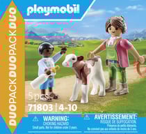 PLAYMOBIL - Fermière et enfant avec veau - 71803 - PLAYMOBIL Duo