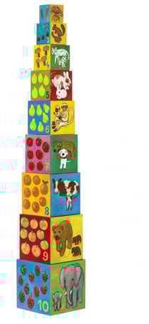 10 cubes à empiler - Mes amis