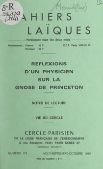 Réflexions d'un physicien sur la gnose de Princeton - Notes de lecture. Vie du Cercle