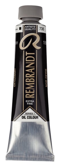 Peinture à l'huile Rembrandt en tube de 40 ml - Royal Talens - Extra-fine - Noir oxyde