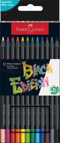 12 Crayons de couleur Faber Castell - Black Edition