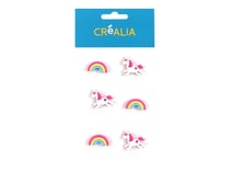 6 accessoires en résine - Licornes & arc-en-ciel - Créalia